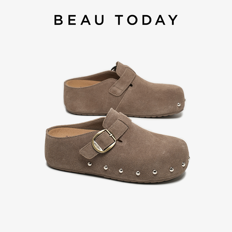 Leatherwork Rivets - BEAUTODAY – mules décontractées pour femmes,