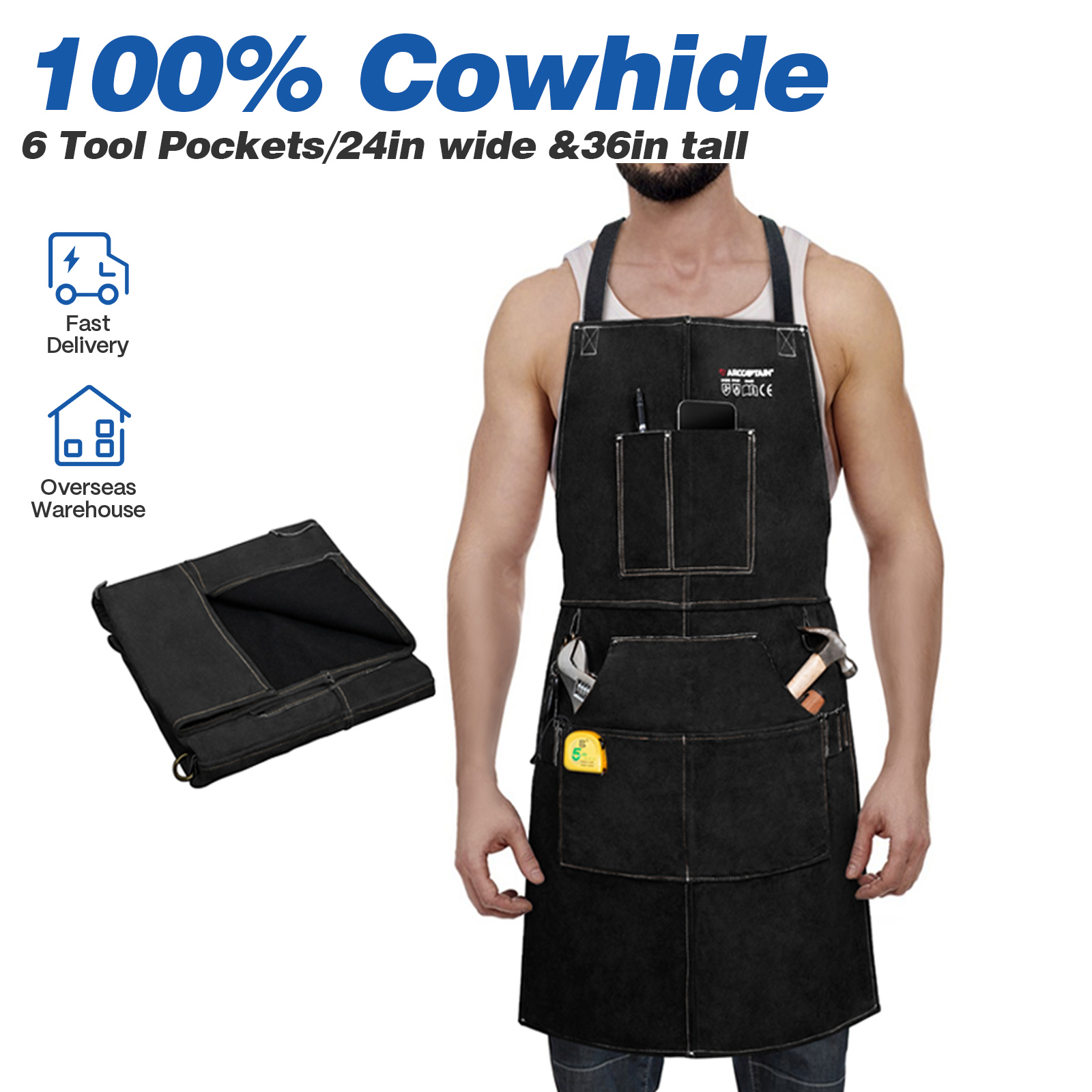 Leather Work Organiser - ARCCAPTAIN Tablier de travail de soudage