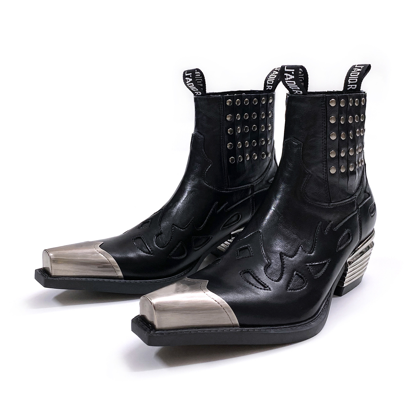 Leatherwork Rivets - Bottes Chelsea rétro punk en métal