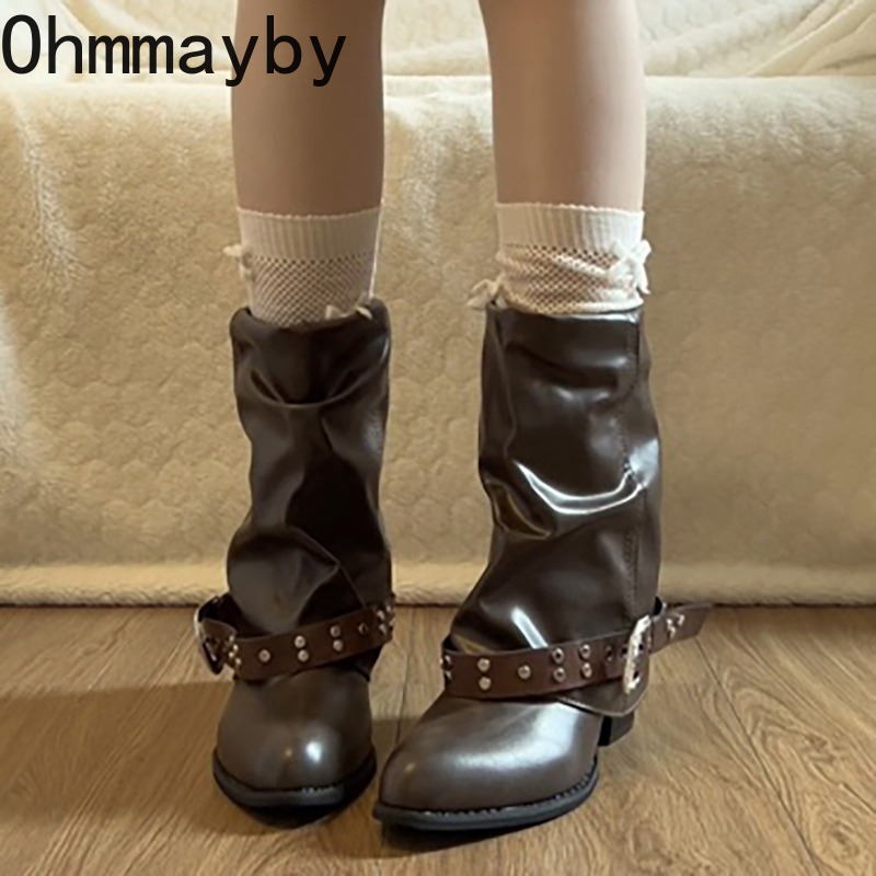 Leatherwork Rivets - Bottes de cow-boy vintage pour femmes,