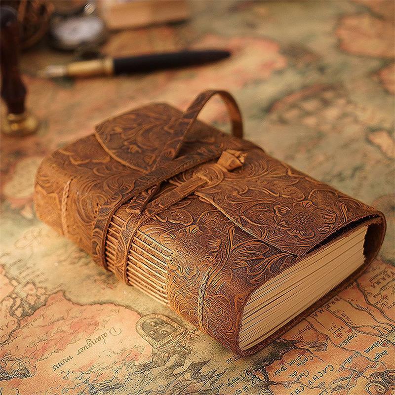 Leather Work Notepad - Carnet de notes en cuir marron