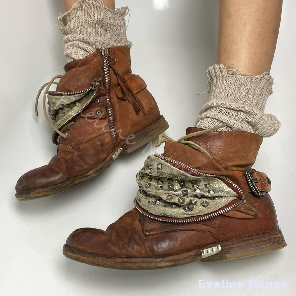 Bottes de travail vintage marr - Leatherwork Rivets avis et prix