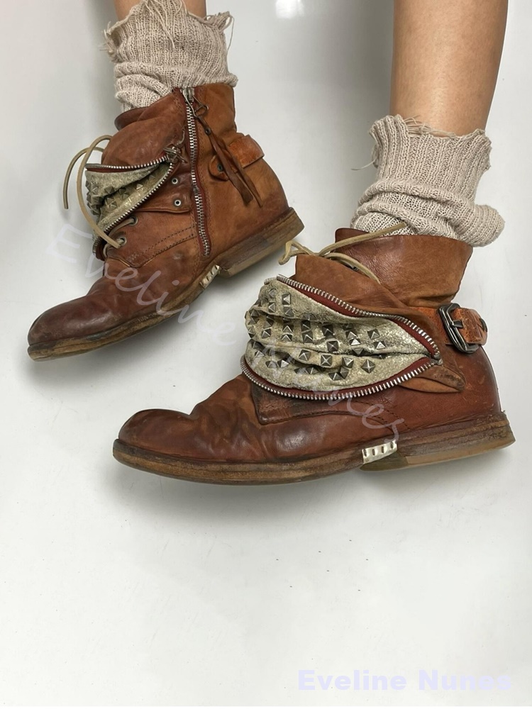 Bottes de travail vintage marr - Leatherwork Rivets avis et prix