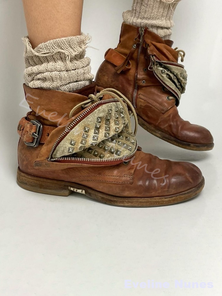 Bottes de travail vintage marr - Leatherwork Rivets avis et prix