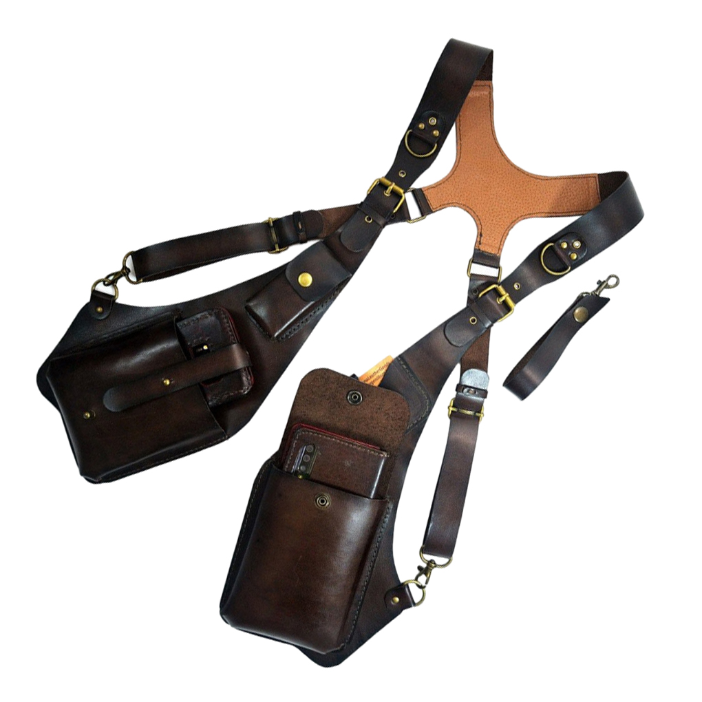 Sac à Double épaule en cuir an - Leatherwork Rivets avis et prix